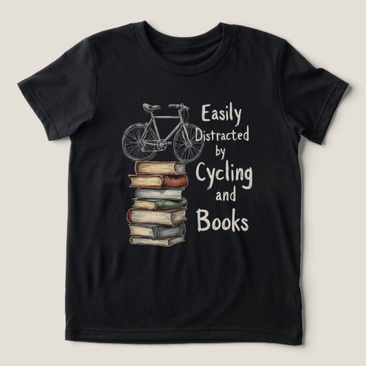 Grappig Fietsen en boeken Liefhebber Quote Tri-Blend Shirt (Design voorkant)