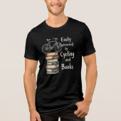 Grappig Fietsen en boeken Liefhebber Quote Tri-Blend Shirt (Voorkant)