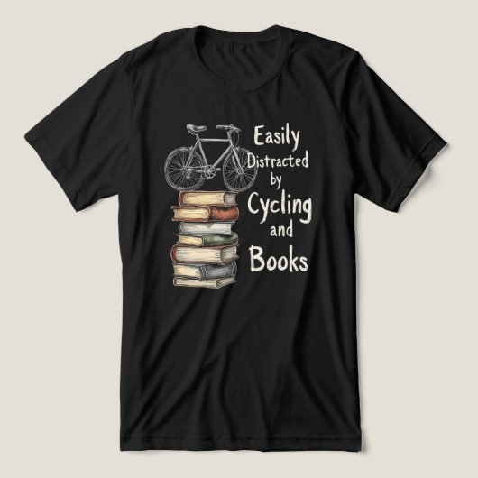 Grappig Fietsen en boeken Liefhebber Quote Tri-Blend Shirt (Design voorkant)