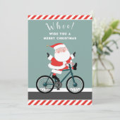 Grappig fietsen Kerstmis Feestdagenkaart (Staand voorkant)