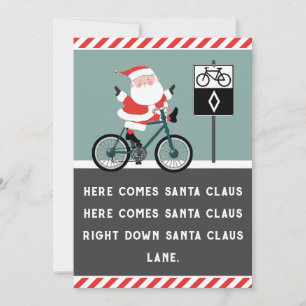 Grappig Fietsen Kerstmis Feestdagenkaart