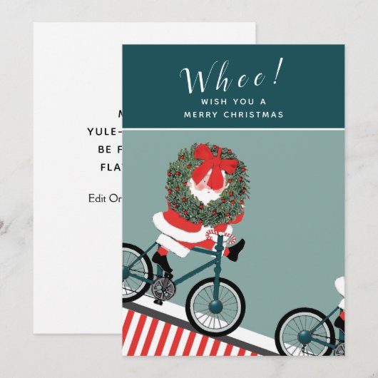 Grappig fietsen Kerstmis Feestdagenkaart (Voorkant / Achterkant)