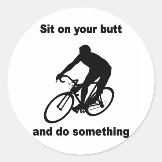 Grappig fietsen ronde sticker (Voorkant)