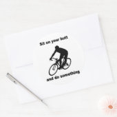 Grappig fietsen ronde sticker (Envelop)