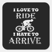 Grappig fietsen vierkante sticker (Voorkant)