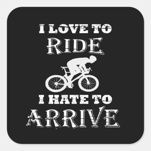 Grappig fietsen vierkante sticker (Voorkant)