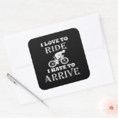 Grappig fietsen vierkante sticker (Envelop)