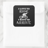 Grappig fietsen vierkante sticker (Tas)