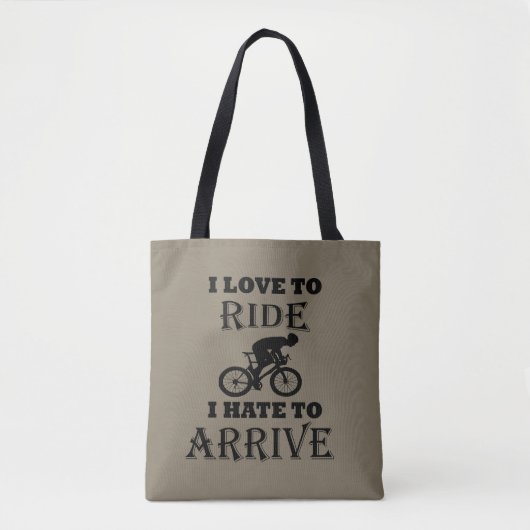 Grappig fietsend gezegde tote bag (Voorkant)