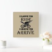 Grappig fietsend gezegde vierkante klok (Huis)