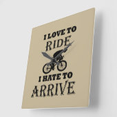 Grappig fietsend gezegde vierkante klok (Hoek)