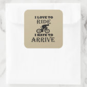 Grappig fietsend gezegde vierkante sticker (Tas)