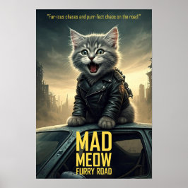 Grappig Film Poster - Mad Meow: Furry Road - Kat