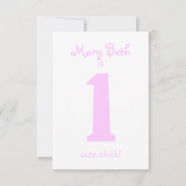 Grappig First Birthday Girl Party Invitation Kaart