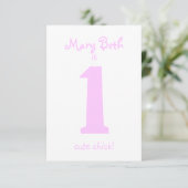Grappig First Birthday Girl Party Invitation Kaart (Staand voorkant)