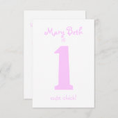 Grappig First Birthday Girl Party Invitation Kaart (Voorkant / Achterkant)