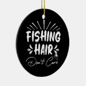 Grappig Fisherman, Vist haar niet om Keramisch Ornament (Rechts)