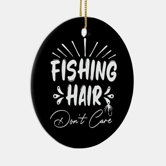 Grappig Fisherman, Vist haar niet om Keramisch Ornament (Rechts)