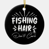 Grappig Fisherman, Vist haar niet om Keramisch Ornament (Voorkant)