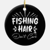 Grappig Fisherman, Vist haar niet om Keramisch Ornament (Achterkant)