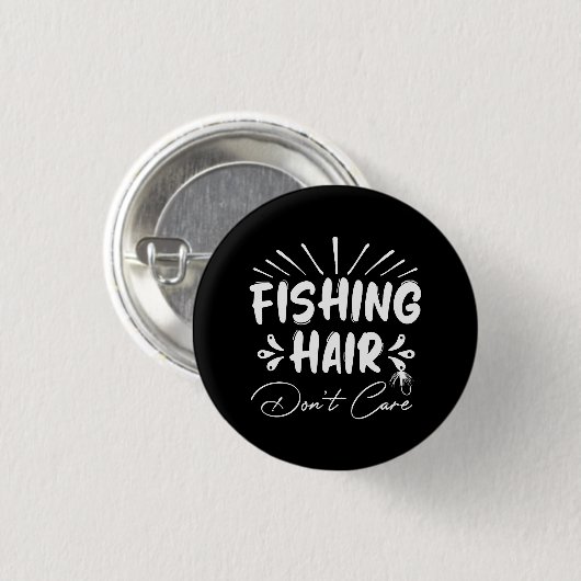 Grappig Fisherman, Vist haar niet om Ronde Button 3,2 Cm (Voorkant /achterkant)