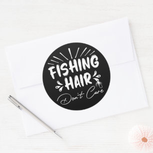 Grappig Fisherman, Vist haar niet om Ronde Sticker