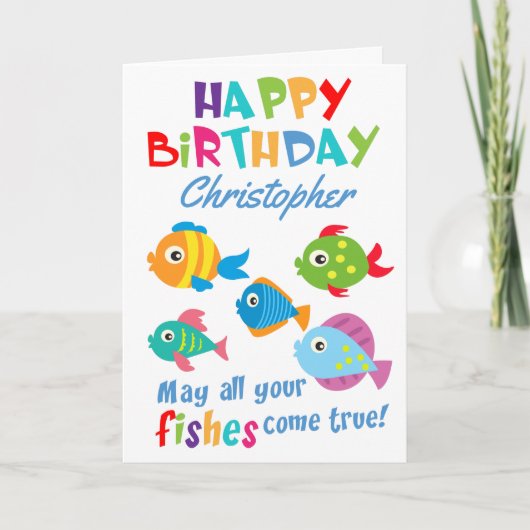 Grappig Fishing Personalized Birthday Kaart (Voorkant)