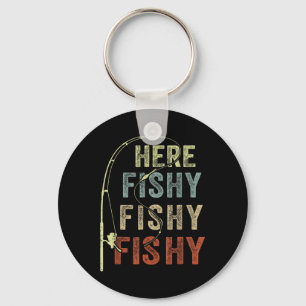 Grappig Fishing-shirt Hier-visy B Vader Vrouwen Ki Sleutelhanger