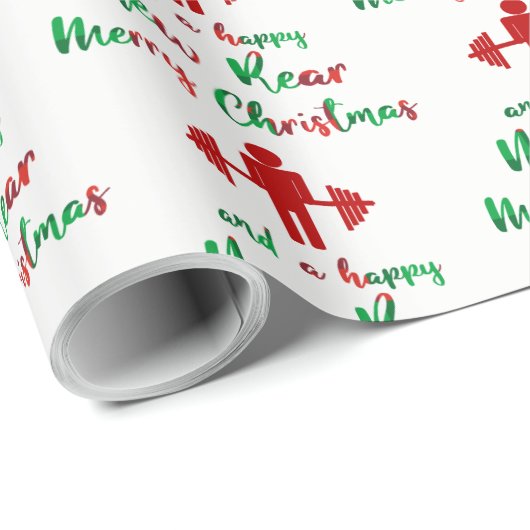 Grappig Fitness Fitmas Kerst Wrapping Papier (Rol Hoek)