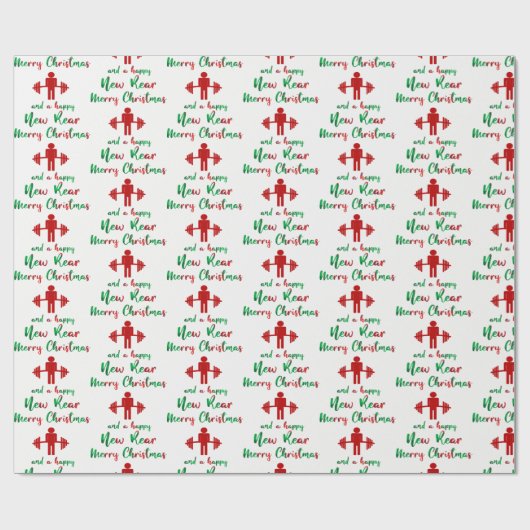 Grappig Fitness Fitmas Kerst Wrapping Papier (Vlak)