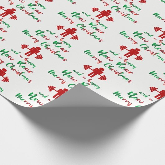 Grappig Fitness Fitmas Kerst Wrapping Papier (Hoek)