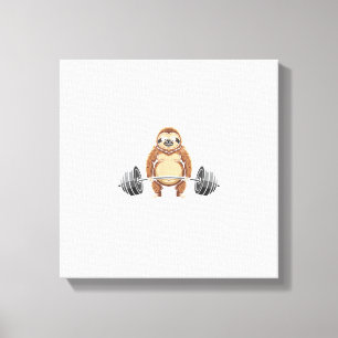 Grappig fitness workout een beetje fit ietwat dik canvas afdruk