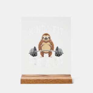 Grappig fitness workout enigszins fit ietwat dik l acryl bord