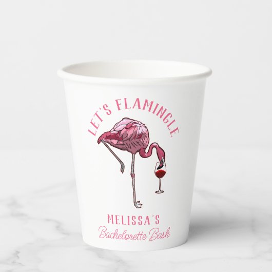 Grappig Flamingo Afscheidscadee Weekend Feestje Papieren Bekers (Voorkant)