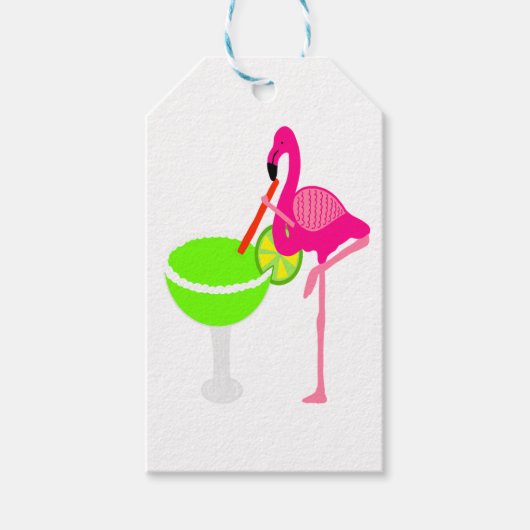 Grappig Flamingo Drink een Margarita Cadeaulabel (Voorkant)