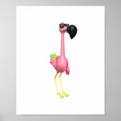 grappig flamingo met drink poster (Voorkant)