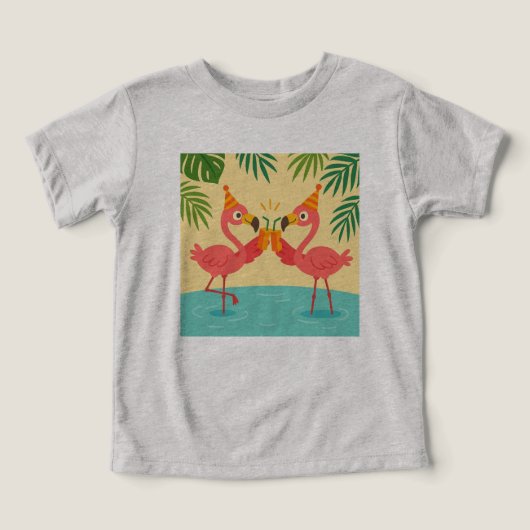 Grappig Flamingo Party T-shirt voor kinderen (Design voorkant)