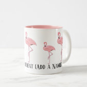 Grappig Flamingo Pensioen Collega Gift Custom Tweekleurige Koffiemok (Voorkant rechts)