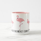 Grappig Flamingo Pensioen Collega Gift Custom Tweekleurige Koffiemok (Center)