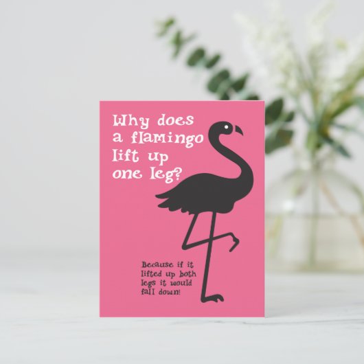 Grappig Flamingo Riddle Briefkaart (Staand voorkant)