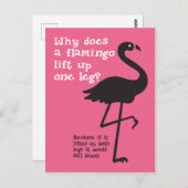 Grappig Flamingo Riddle Briefkaart (Voorkant / Achterkant)
