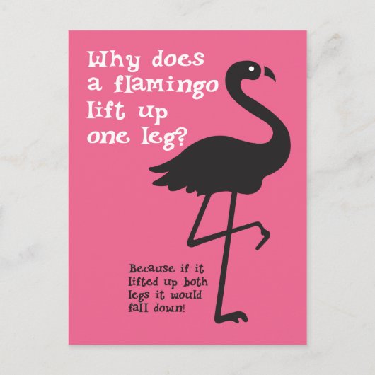 Grappig Flamingo Riddle Briefkaart (Voorkant)