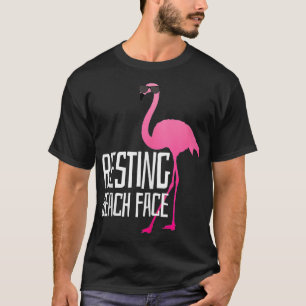 Grappig Flamingo Rustend strand gezicht T-shirt