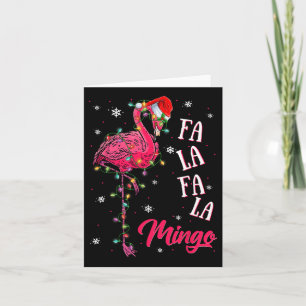 Grappig Flamingo Santa Hat Kerstverlichting Kerstp Kaart