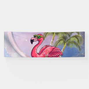 Grappig flamingo spandoek