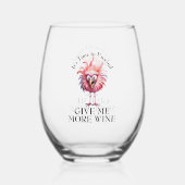 Grappig Flamingo Wine Lovers Design Wijnglas Zonder Voet (Voorkant)