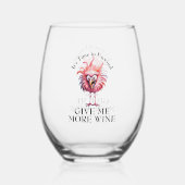 Grappig Flamingo Wine Lovers Design Wijnglas Zonder Voet (Achterkant)