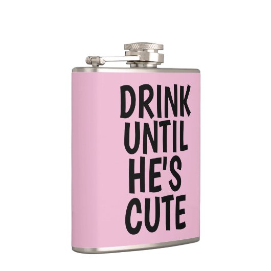 Grappig flesjes, DRINK TOT HIJ'S KUSTfles heeft. Heupfles (Rechts)