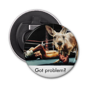 Grappig flesopener met kangaroo. Heb je problemen? Button Flesopener