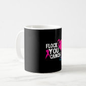 Grappig Flock You Kanker Bewustzijn Lint Flamingo Koffiemok (Voorkant links)